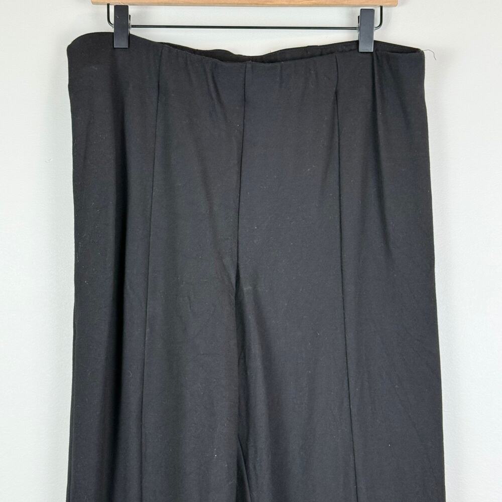 Eloquii Pants Women's 16 Black Stretch Slit Wide Leg Pull-On Trousers Classic - Picture 4 of 9